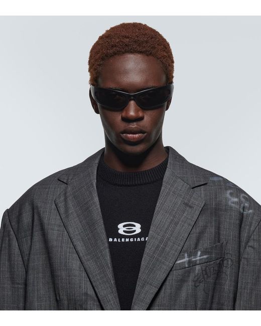 Balenciaga Brown Oval Sunglasses for men