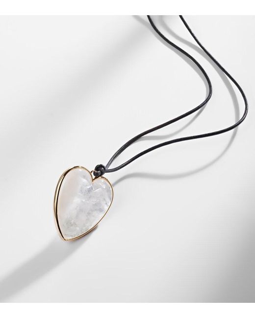 Jennifer Fisher Metallic 14Kt-Plated And Leather Necklace With Quartz