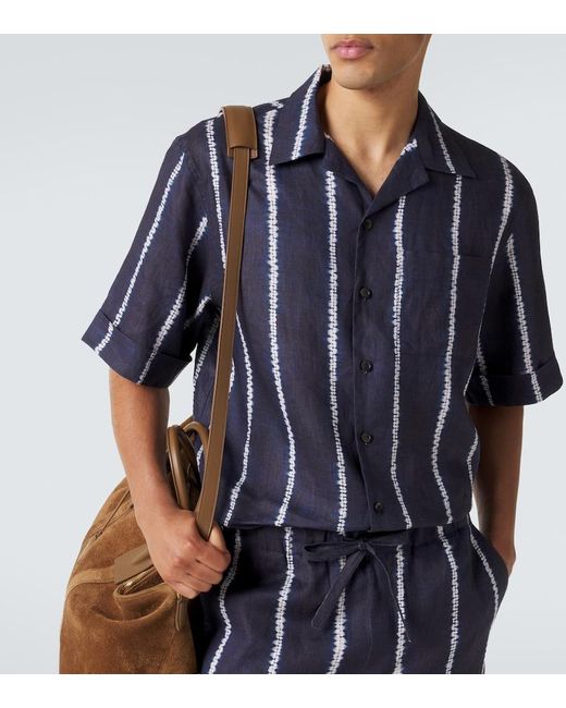 Camicia Bowling di Commas in Blue da Uomo