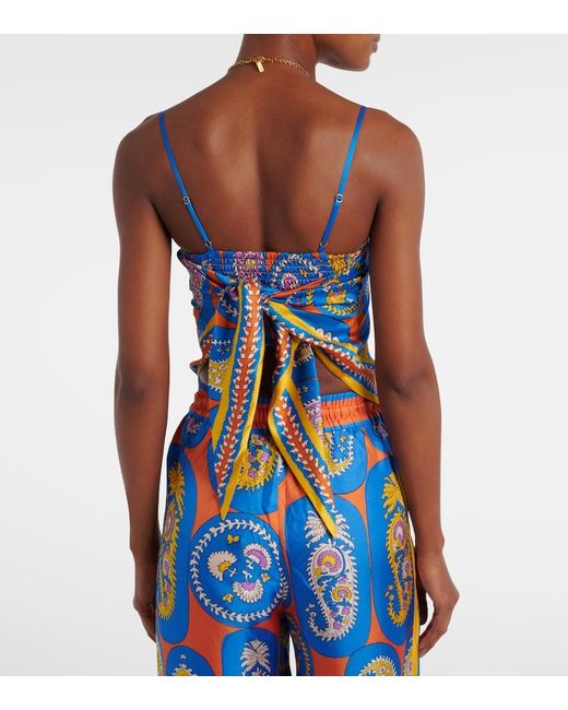 ALÉMAIS Blue Flores Printed Top