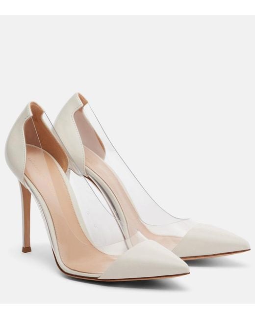 Gianvito Rossi White Plexi Patent Leather And Pvc Pumps