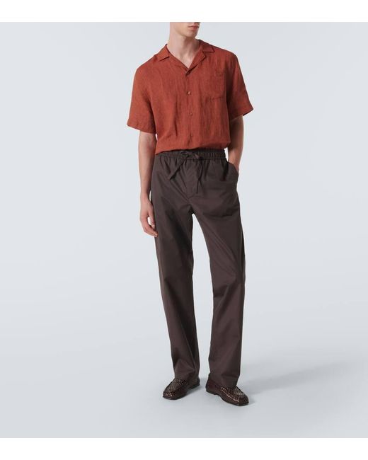 Pantaloni sportivi in cotone e seta di Dolce & Gabbana in Brown da Uomo