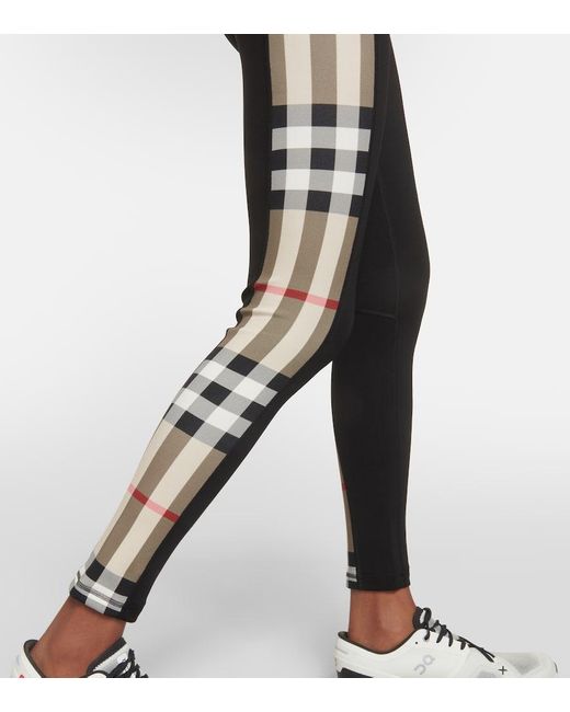 Burberry Black Leggings Check Aus Jersey
