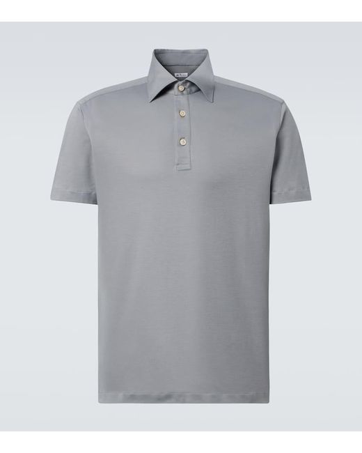 Kiton Polohemd Aus Baumwolle in Gray für Herren