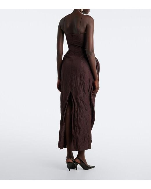 Magda Butrym Purple Cotton-Blend Bustier Dress