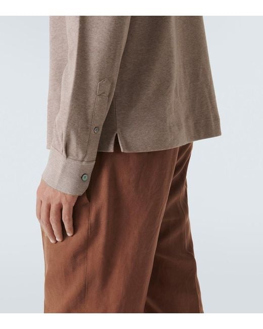 Zegna Natural Cotton Henley Shirt for men