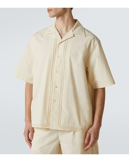 Commas Natural Cotton Bowling Shirt for men