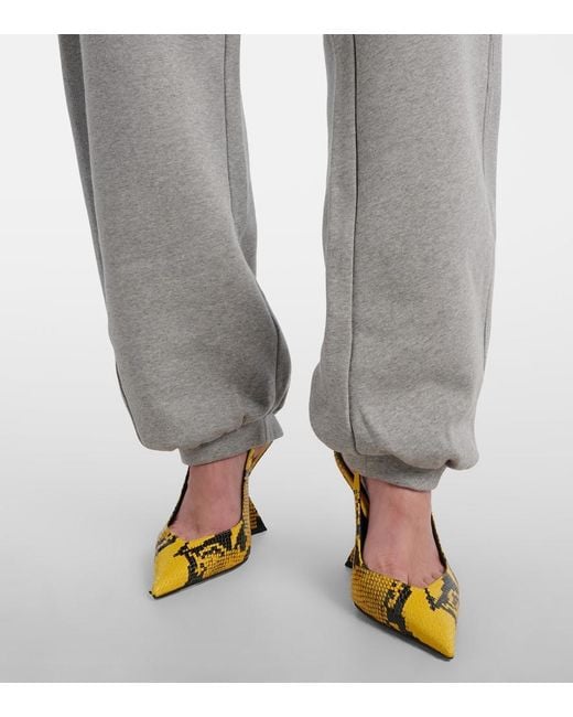 The Attico Gray Cotton Jersey Sweatpants