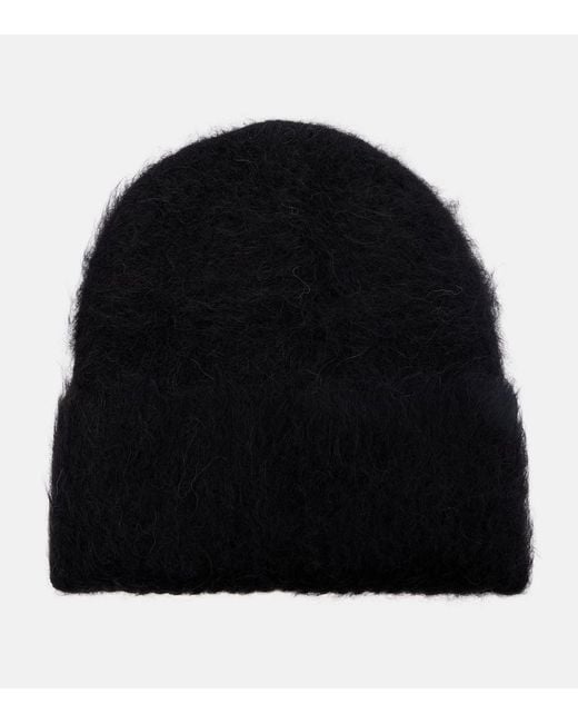 Totême Black Alpaca Wool-Blend Beanie