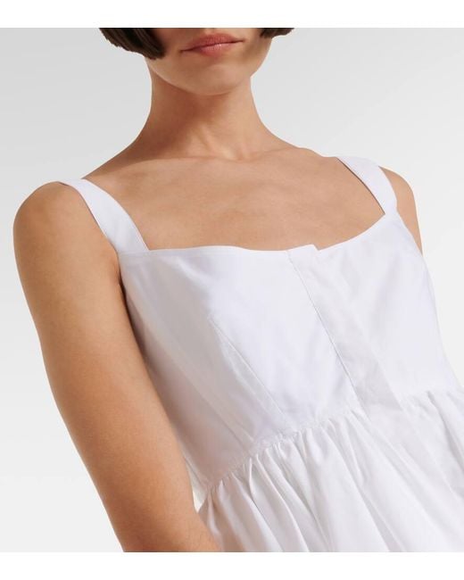 Alaïa White Cotton Poplin Skater Dress