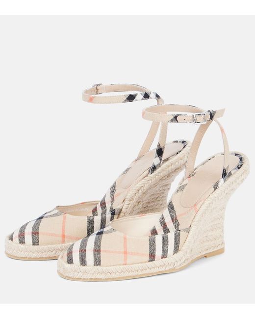 Burberry Metallic Lf Mews 90 Espadrille Wedges