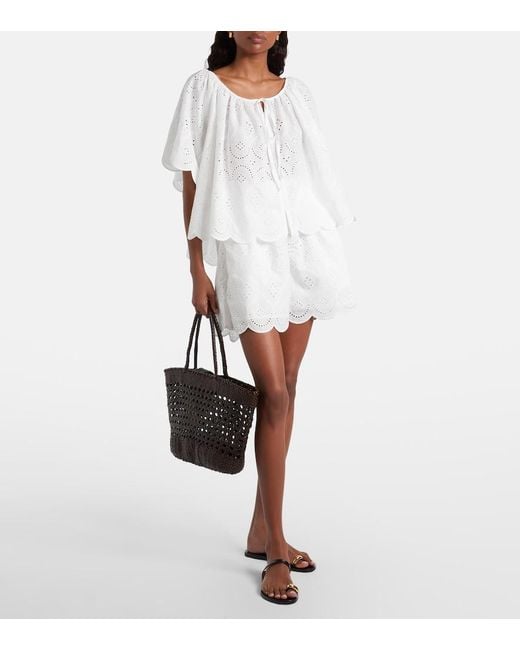 Faithfull The Brand White Fondaco Broderie Anglaise Top