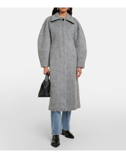 Abrigo de mezcla de lana Ganni de color Gray