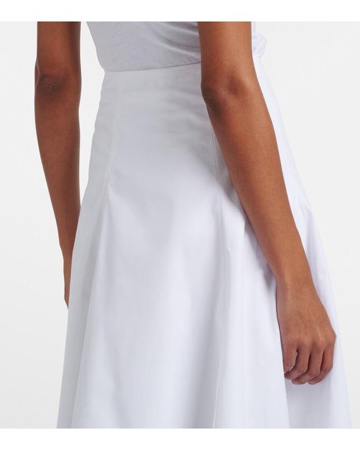 Jacquemus White Triangle Cotton-Blend Midi Skirt
