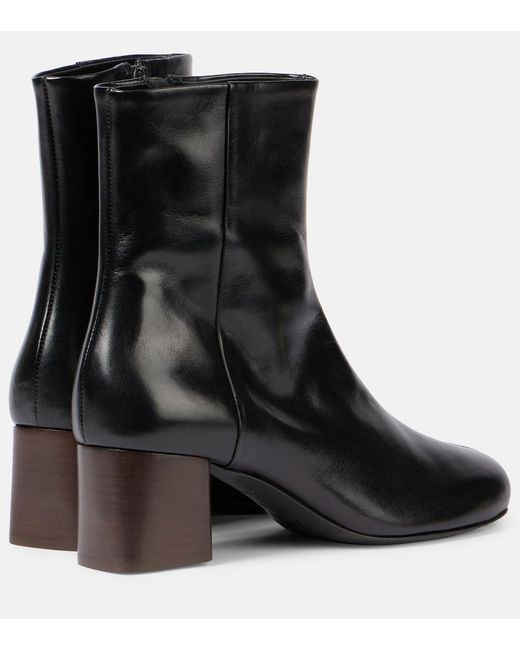 Lemaire Black Anatomic 55 Leather Ankle Boots