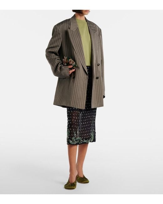 Dries Van Noten Green Wool Sweater