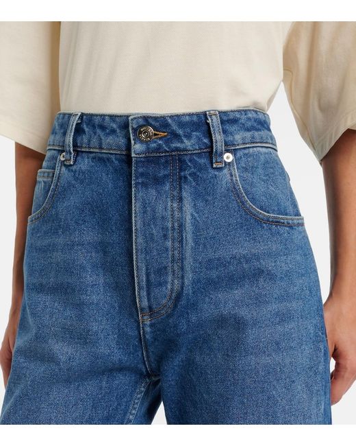 Bottega Veneta Blue High-Rise Straight Jeans