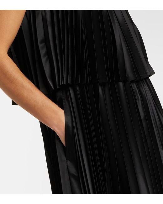Noir Kei Ninomiya Black Satin Midi Dress