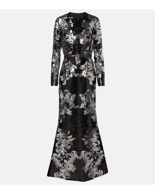 Elie Saab Black Robe Mit Pailletten