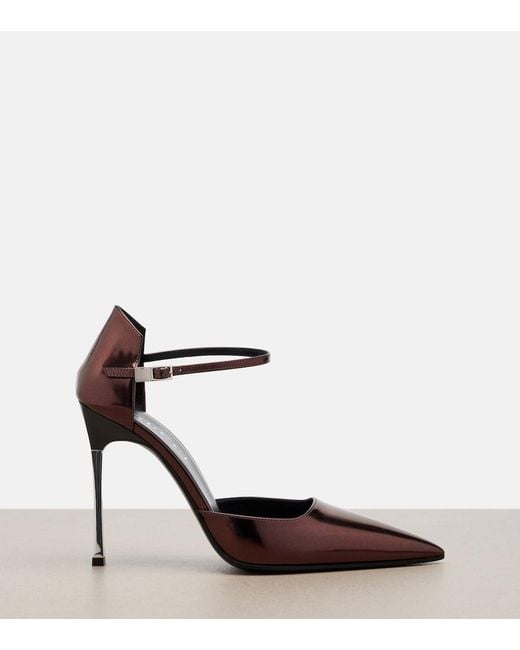 Gucci Brown Bombshell Metallic Leather Pumps