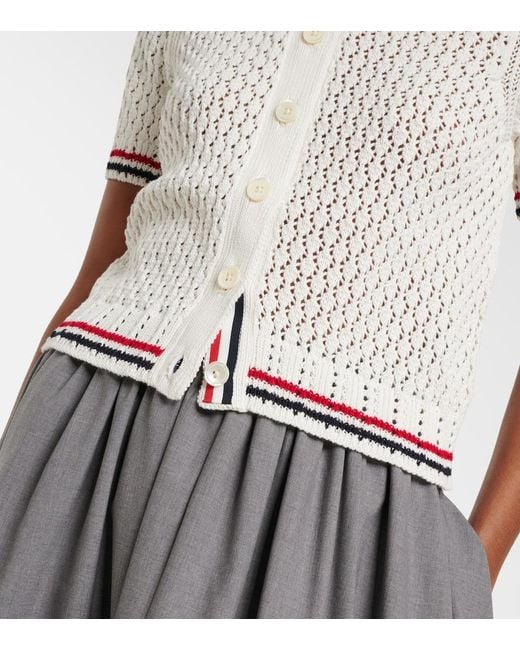 Thom Browne White Pointelle Cotton Top