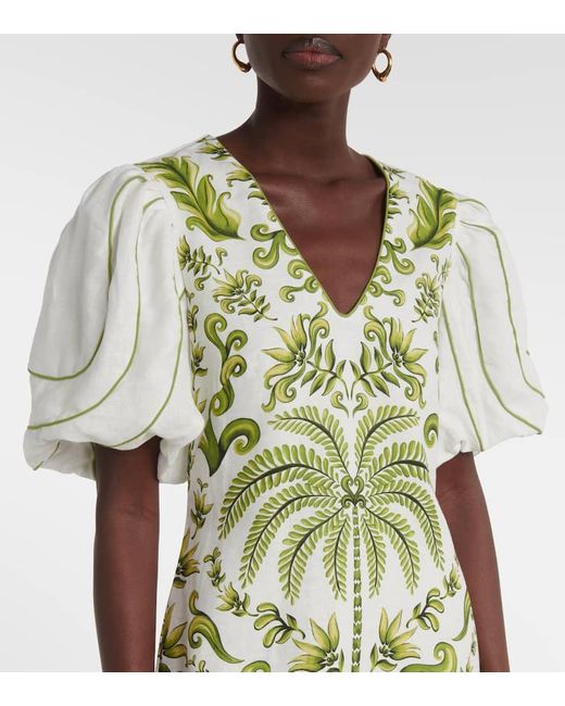 Farm Rio Green Minikleid Milani Off- Aus Leinen