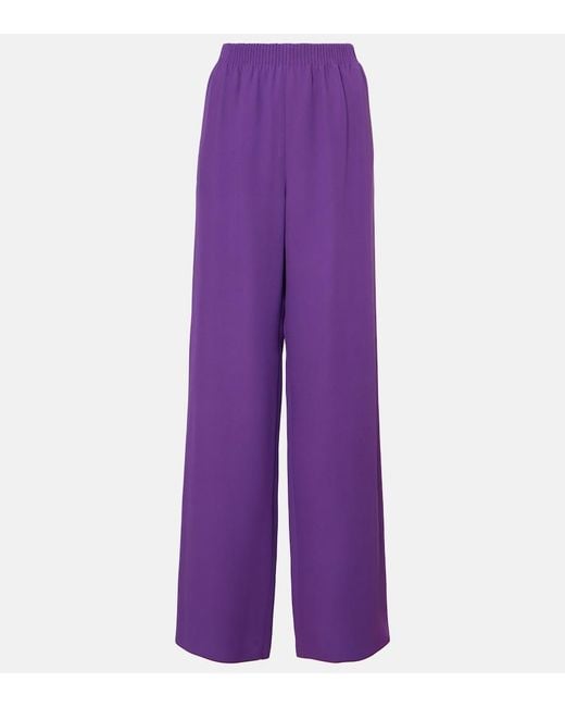 Valentino Purple Cady Couture Wide-Leg Pants