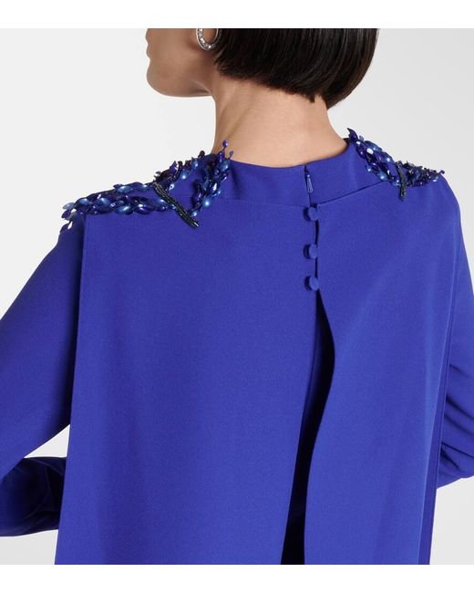 Safiyaa Blue Verzierte Robe Ginevra