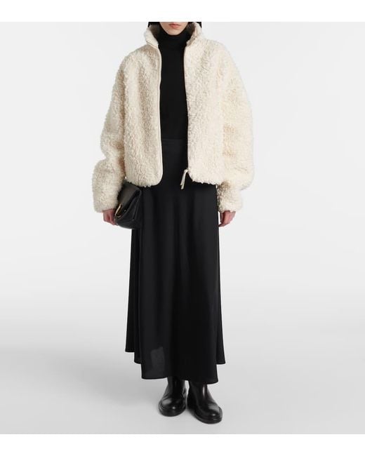 Jil Sander Natural Jacke Aus Teddyfleece
