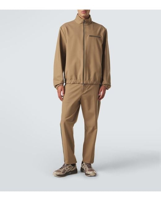 Moncler Natural Cotton-Blend Straight Pants for men