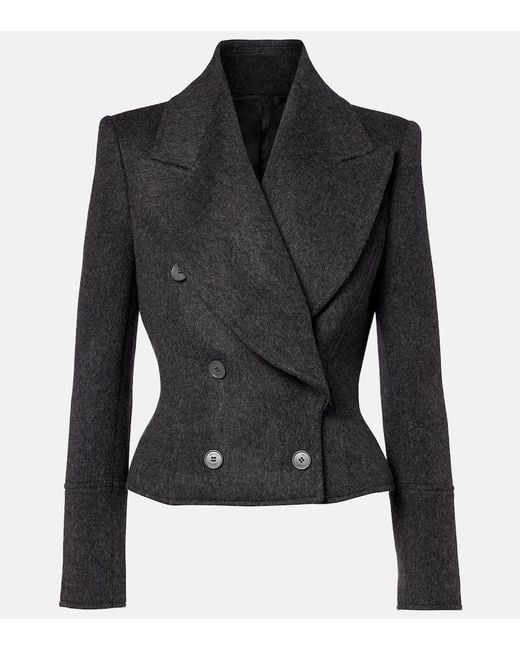 Alexander McQueen Black Double-Breasted Wool Jacket