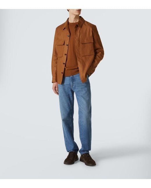 Zegna Blue Roccia Straight Jeans for men