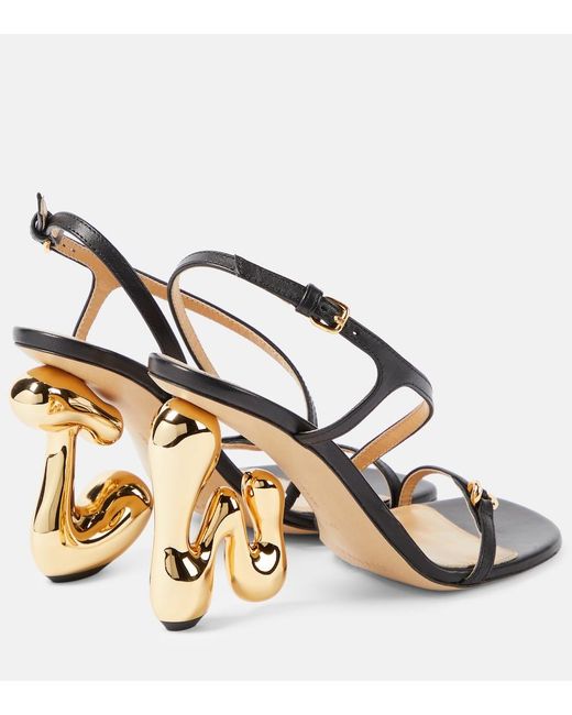 J.W. Anderson Metallic Jw Bubble Heel Leather Sandals