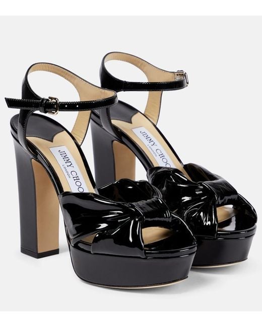 Jimmy Choo Black Heloise 120 Platform Sandals
