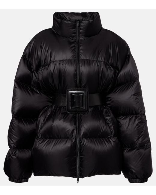 Balenciaga Black Hourglass Belted Down Jacket