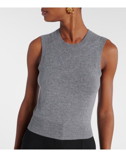 Nili Lotan Gray May Knitted Cashmere Tank Top