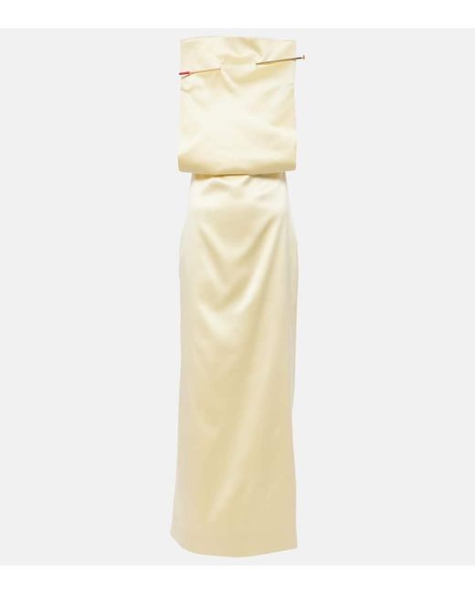 Vestido Pin de saten de mezcla de seda Loewe de color Metallic