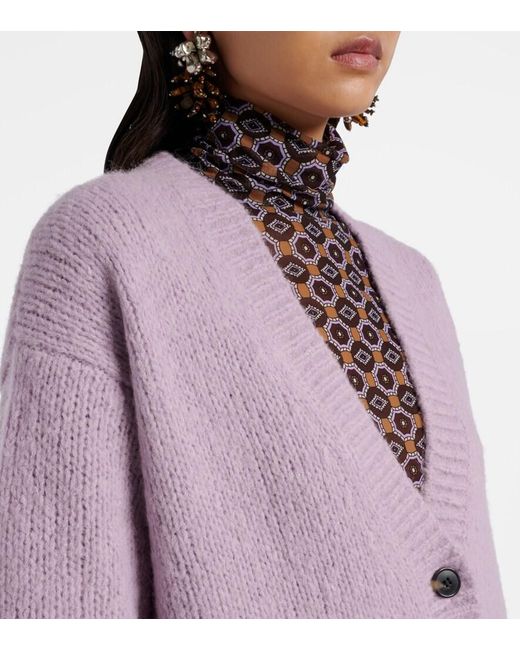 Dries Van Noten Pink Alpaca And Wool-Blend Cardigan