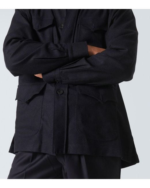 Rubinacci Blue Wool Overshirt for men