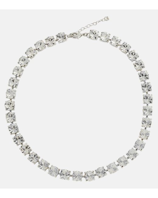 Jennifer Behr Metallic Mylah Crystal-embellished Necklace