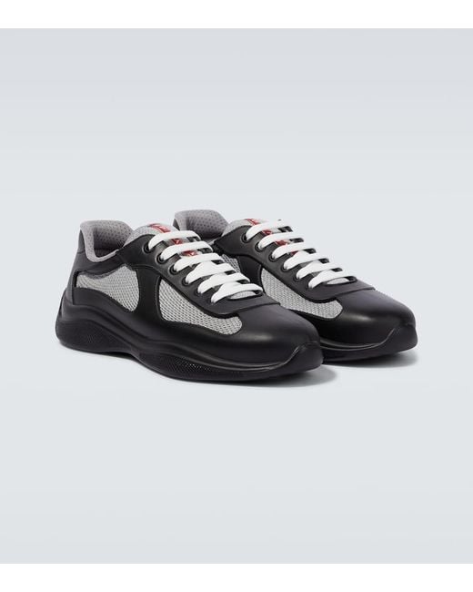 Prada Black Recycled Polyester-blend Sneakers for men