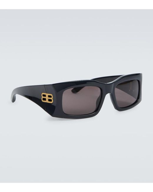 Balenciaga Gray Rectangular Sunglasses for men