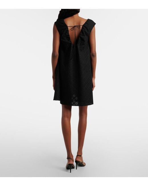 Faithfull The Brand Black Juana Broderie Anglaise Minidress
