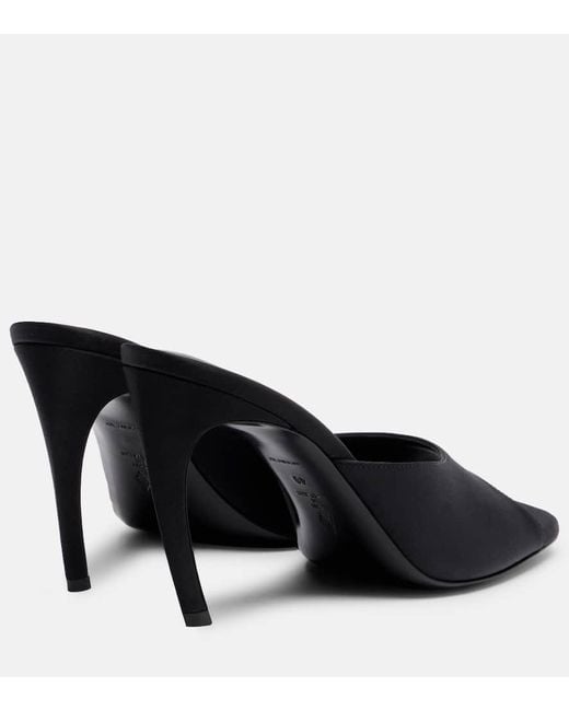 The Attico Black Betta Satin Mules