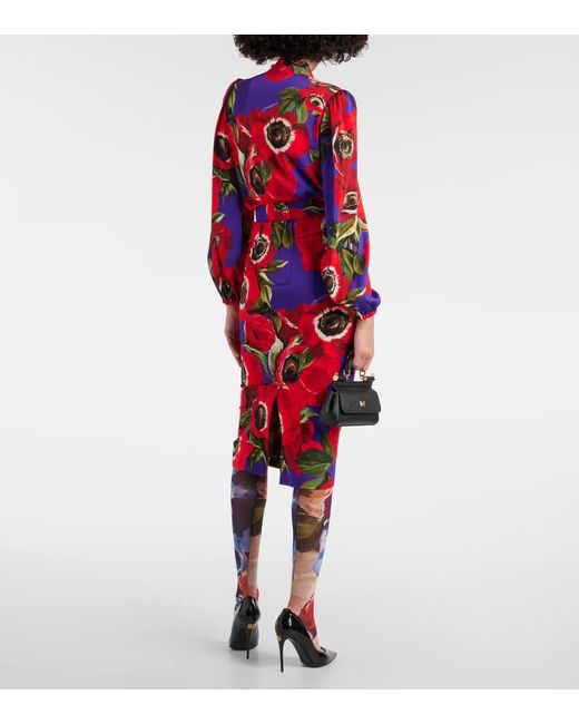 Medias de tul estampadas Dolce & Gabbana de color Red