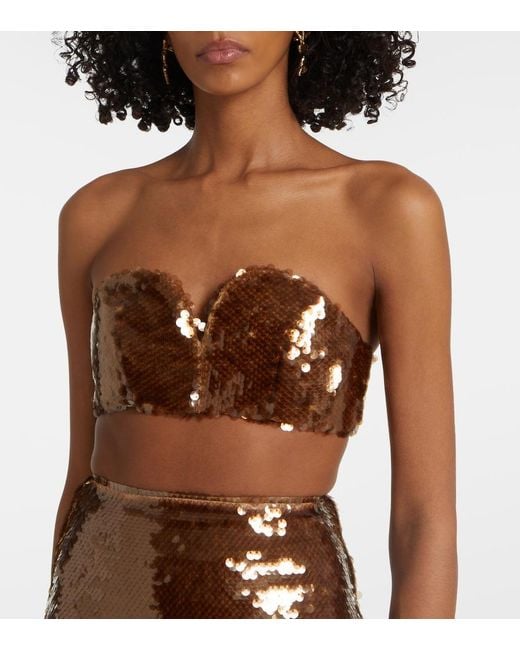 Blazé Milano Brown Sequined Bra Top