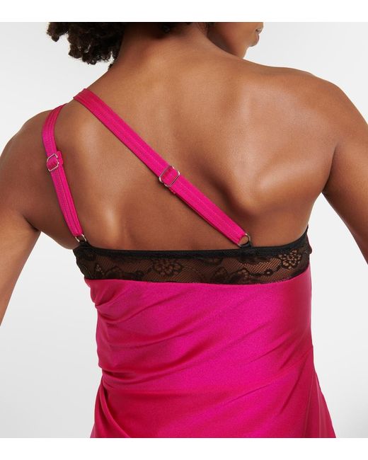 Coperni Pink Asymmetric One-Shoulder Minidress