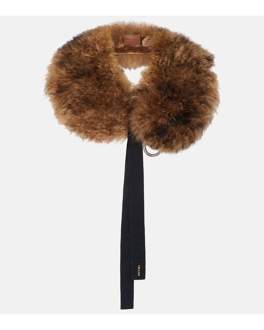 Prada Brown Shearling Collar