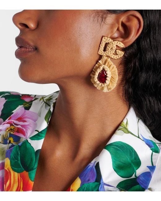 Dolce & Gabbana Metallic Clip-Ohrringe Dg Mit Kristallen