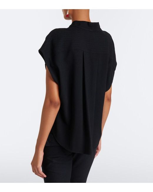 Isabel Marant Black Selene Tie-Neck Crepe Blouse